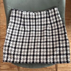Plaid Black and White Skirt